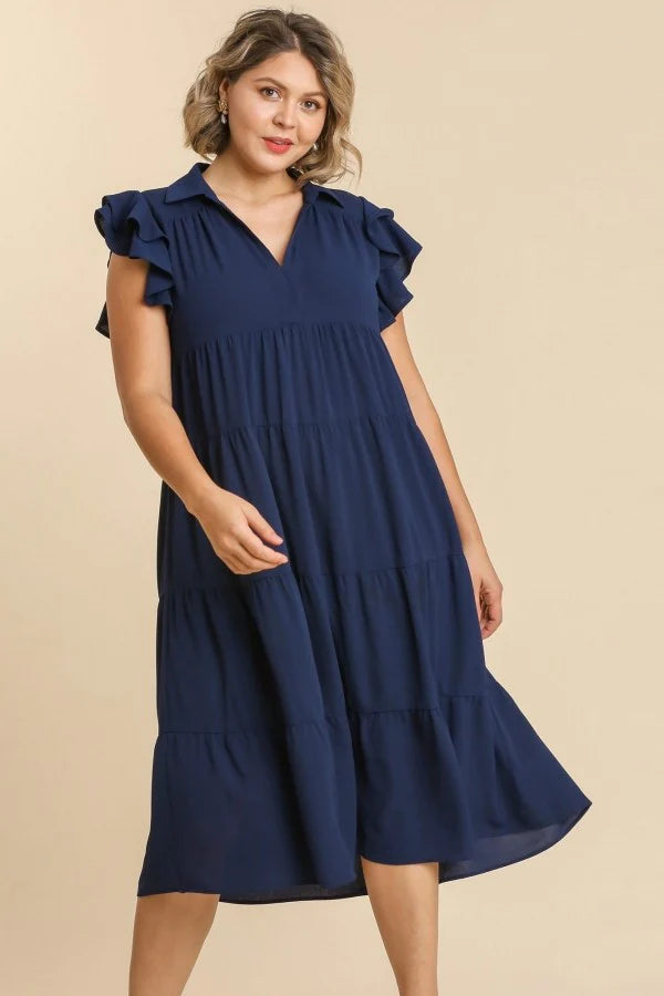 For The Hope Of It All Dress - Navy